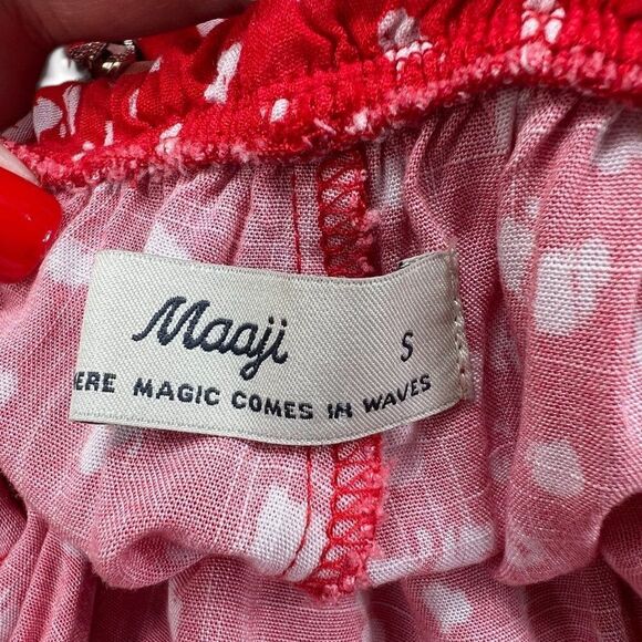 Maaji Spotted Kennedy Tie Back Wide Leg Jumpsuit Red Size Small - Picture 6 of 10